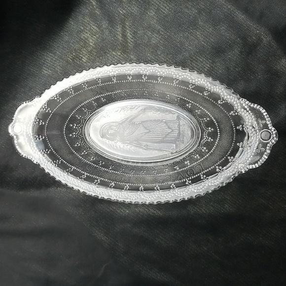 EAPG Adams & Co. Loves Request Is Pickles Roman Medallion Dish - Picture 3 of 17